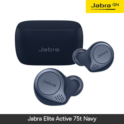 [국내정품] 자브라 Jabra Elite Active 75t Navy 블루투스 무선이어폰(액티브노이즈캔슬링)(방수기능)