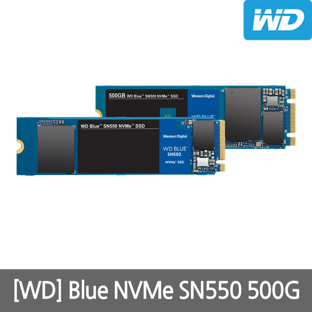 [온라인인증점][WD] Blue SN550 500GB Nvme M.2 2280 SSD하드 컴퓨터용 노트북용(AS 5년보증)(세금계산서발행가능)